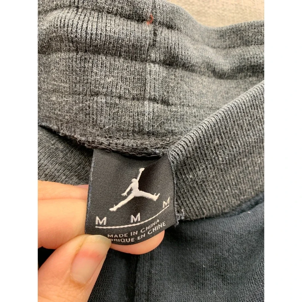 Air Jordan Sweat Shorts Mens‎ M Navy Blue Fleece Lined Ribbed Hem Elastic Waist